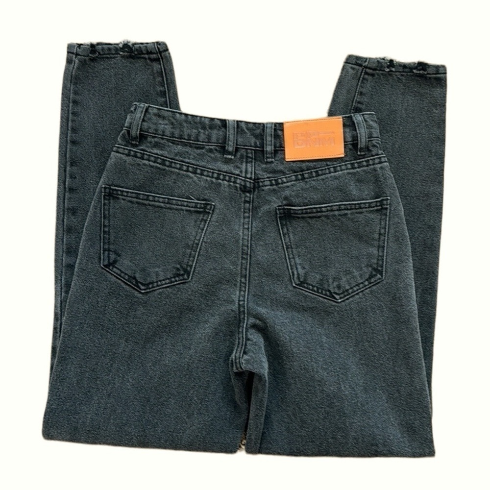 Princess Polly Mom Jeans Women's‎ 2 Washed Black Gray Tapered Leg Inseam 27.5"